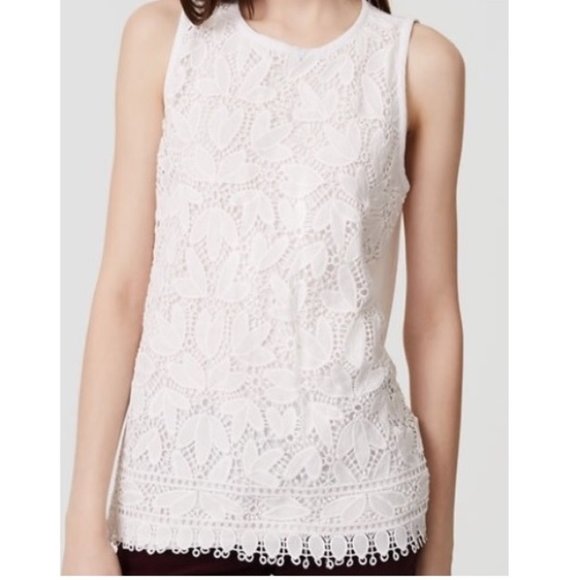 NWT Loft Lace Shell Top - Picture 1 of 9